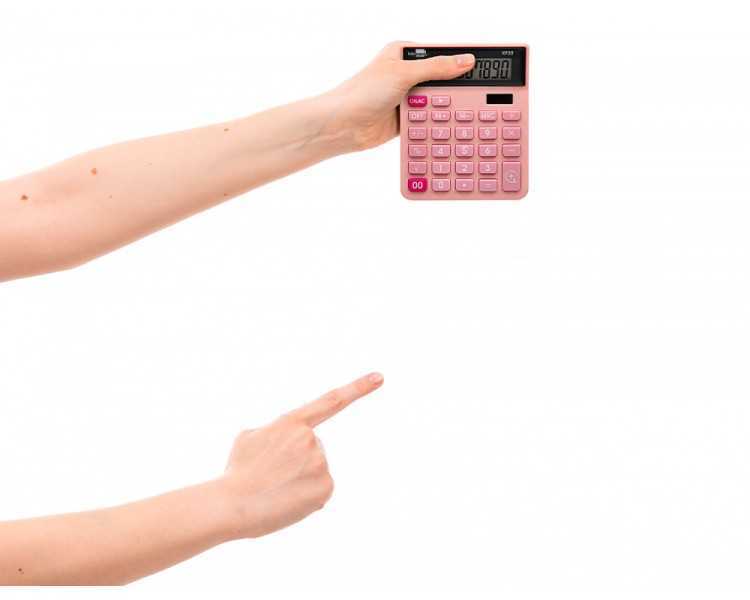 Calculadora liderpapel sobremesa xf23 10 digitos solar y pilas color rosa 127x105x24 mm