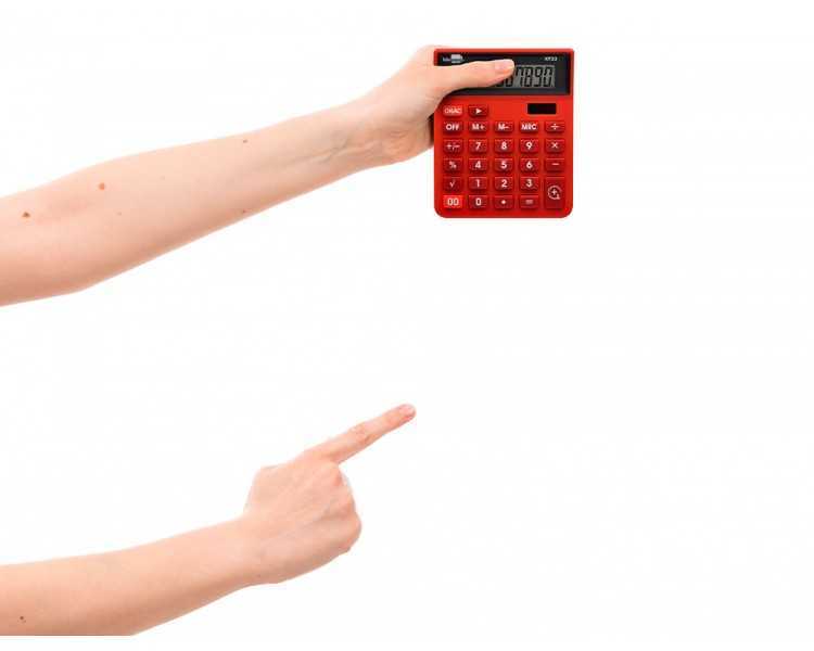 Calculadora liderpapel sobremesa xf22 10 digitos solar y pilas color rojo 127x105x24 mm