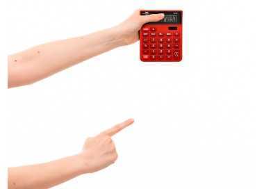 Calculadora liderpapel sobremesa xf22 10 digitos solar y pilas color rojo 127x105x24 mm