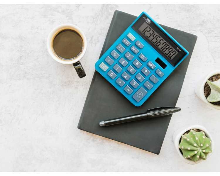 Calculadora liderpapel sobremesa xf21 10 digitos solar y pilas color azul 127x105x24 mm