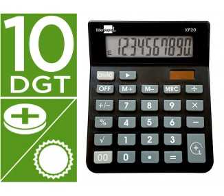 Calculadora liderpapel sobremesa xf20 10 digitos solar y pilas color negro 127x105x24 mm