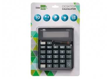 Calculadora liderpapel sobremesa xf20 10 digitos solar y pilas color negro 127x105x24 mm