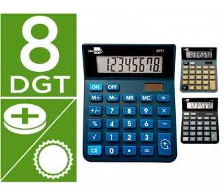 Calculadora liderpapel sobremesa xf19 8 digitos solar y pilas 127x105x24 mm expositor 10 unidades
