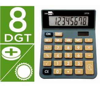 Calculadora liderpapel sobremesa xf18 8 digitos solar y pilas color gris 127x105x24 mm