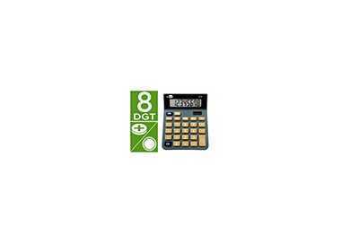 Calculadora liderpapel sobremesa xf18 8 digitos solar y pilas color gris 127x105x24 mm