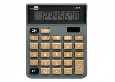 Calculadora liderpapel sobremesa xf18 8 digitos solar y pilas color gris 127x105x24 mm