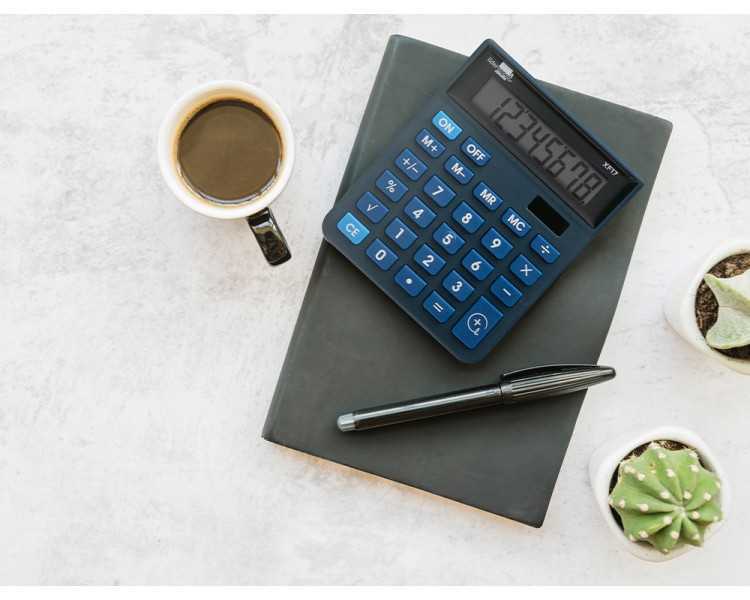 Calculadora liderpapel sobremesa xf17 8 digitos solar y pilas color azul 127x105x24 mm