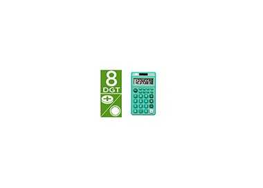 Calculadora liderpapel bolsillo xf13 8 digitos solar y pilas color verde 115x65x8 mm