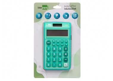 Calculadora liderpapel bolsillo xf13 8 digitos solar y pilas color verde 115x65x8 mm