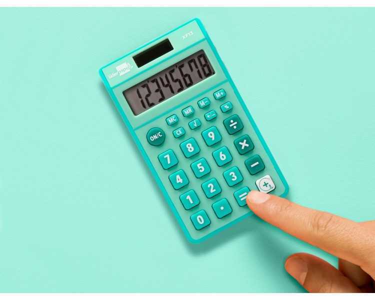 Calculadora liderpapel bolsillo xf13 8 digitos solar y pilas color verde 115x65x8 mm