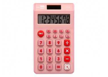 Calculadora liderpapel bolsillo xf12 8 digitos solar y pilas color rosa 115x65x8 mm