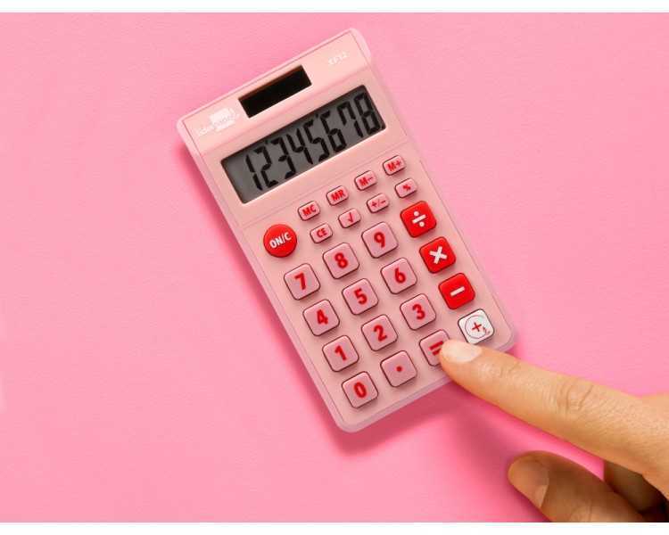 Calculadora liderpapel bolsillo xf12 8 digitos solar y pilas color rosa 115x65x8 mm
