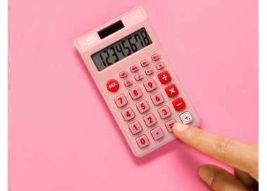 Calculadora liderpapel bolsillo xf12 8 digitos solar y pilas color rosa 115x65x8 mm