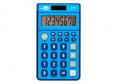 Calculadora liderpapel bolsillo xf09 8 digitos solar y pilas color azul 115x65x8 mm