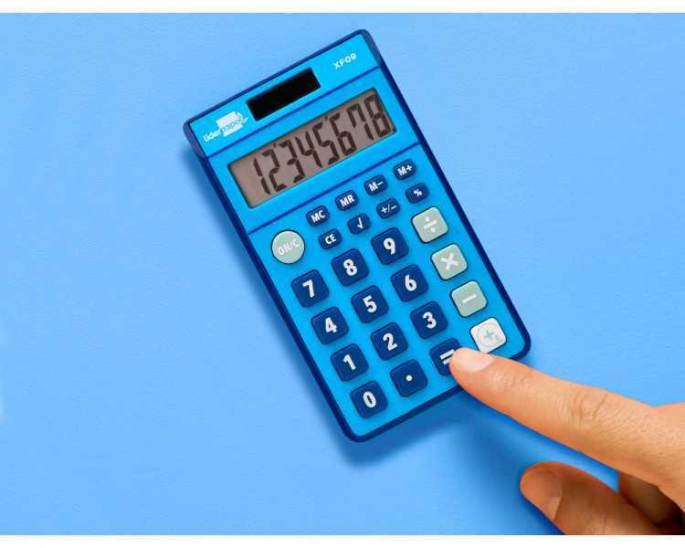 Calculadora liderpapel bolsillo xf09 8 digitos solar y pilas color azul 115x65x8 mm