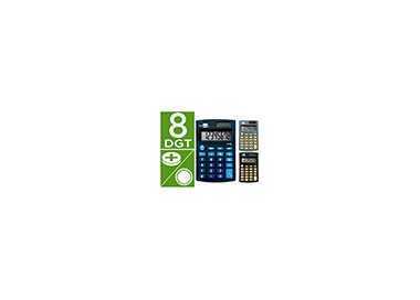 Calculadora liderpapel expositor 16 unidades colores bolsillo xf08 8 digitos solar y pilas 98x62x8 mm