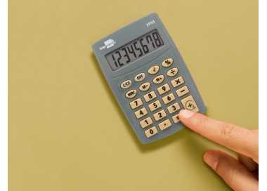 Calculadora liderpapel bolsillo xf03 8 digitos pilas color gris 99x64x9 mm