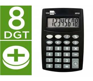 Calculadora liderpapel bolsillo xf01 8 digitos pilas color negro 99x64x9 mm