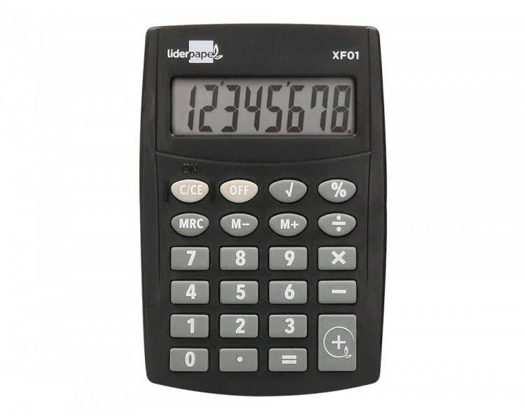 Calculadora liderpapel bolsillo xf01 8 digitos pilas color negro 99x64x9 mm