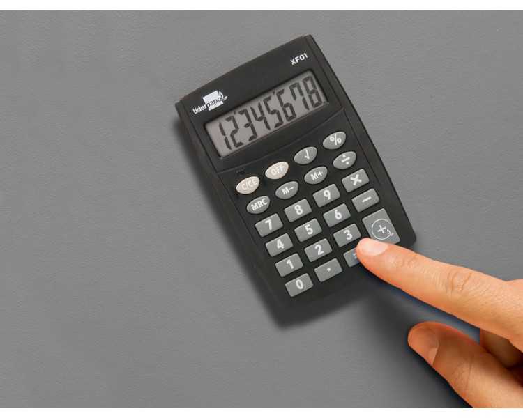 Calculadora liderpapel bolsillo xf01 8 digitos pilas color negro 99x64x9 mm