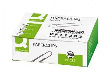 Clips niquelados q-connect n 1 picos 20 mm punta caja de 100 unidades Clips niquelados q-connect n 1 picos 20 mm punta caja de 100 unidades