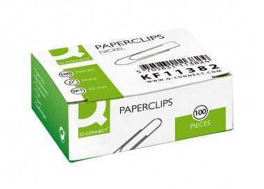 Clips niquelados q-connect n 1 picos 20 mm punta caja de 100 unidades Clips niquelados q-connect n 1 picos 20 mm punta caja de 100 unidades