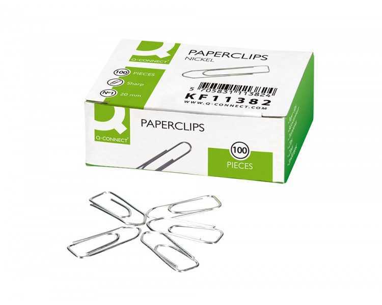 Clips niquelados q-connect n 1 picos 20 mm punta caja de 100 unidades
