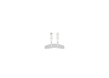 Cable trenzado belkin caa004bt1mwh usb-c a lightning boost charge largo 1 m color blanco