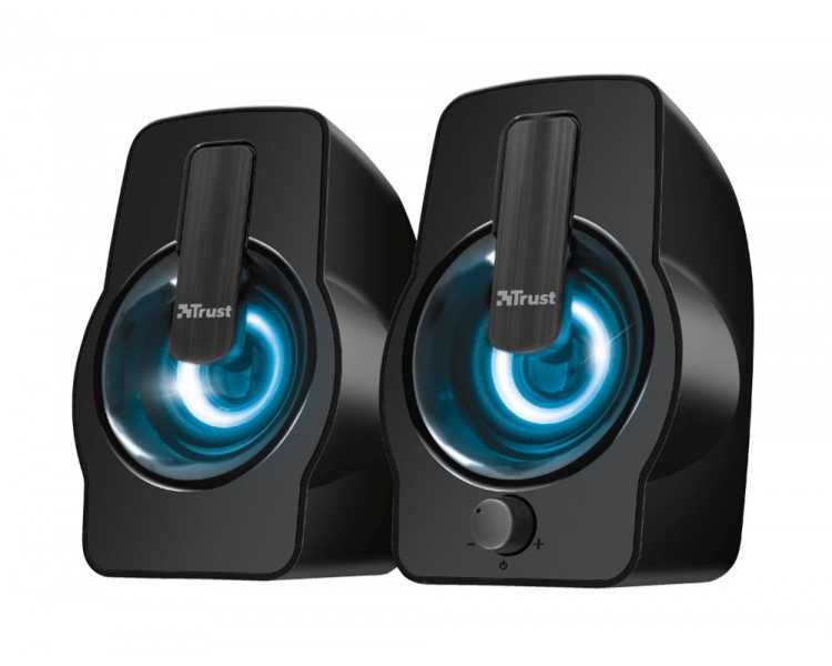 Altavoces trust gemi 2.0 potencia maxima 12w iluminacion led control de volumen y conexion