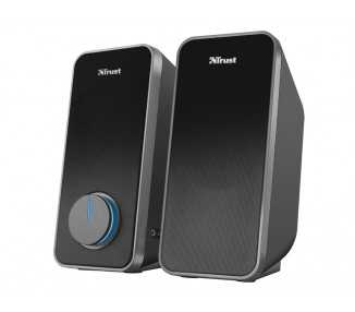 Altavoces trust arys 2.0 potencia maxima 28w control de volumen y conexion auriculares usb color negro