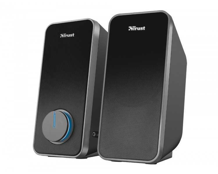 Altavoces trust arys 2.0 potencia maxima 28w control de volumen y conexion auriculares usb color negro