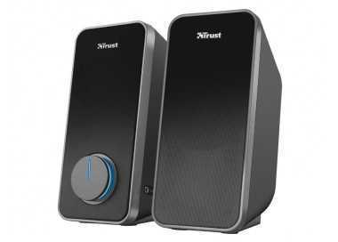Altavoces trust arys 2.0 potencia maxima 28w control de volumen y conexion auriculares usb color negro