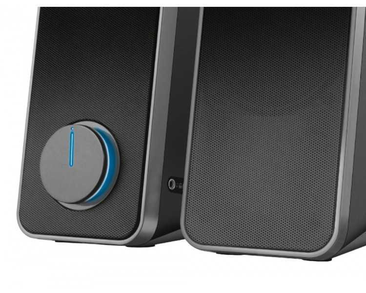 Altavoces trust arys 2.0 potencia maxima 28w control de volumen y conexion auriculares usb color negro