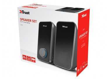 Altavoces trust arys 2.0 potencia maxima 28w control de volumen y conexion auriculares usb color negro