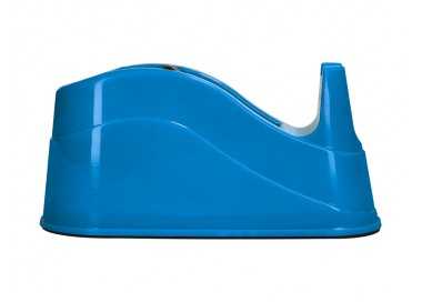 Portarrollo sobremesa q-connect plastico para cintas de 66 mt color azul 220x100x70 mm
