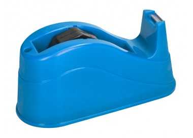 Portarrollo sobremesa q-connect plastico para cintas de 66 mt color azul 220x100x70 mm