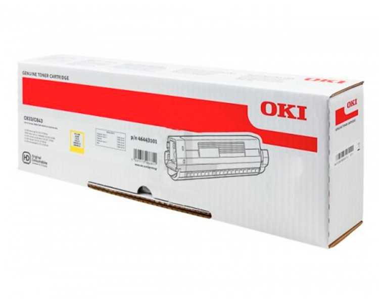 Toner oki laser 46443101 c833 / c843 amarillo 10000 paginas