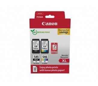 Ink-jet canon photo value pixma mg2450/2550 multipack negro/color pg545xl+ cl546xl +50 hojas papel foto 10x15 cm