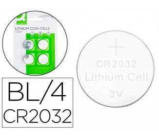 Pila q-connect tipo boton litio cr2032 3v blister de 4 unidades