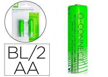 Pila q-connect alcalina aa recargable blister de 2 unidades