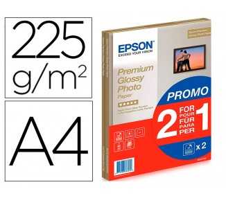 Papel fotografico epson premiun glossy photo satinado din a4 promo 2 x 15 hojas 225 gr