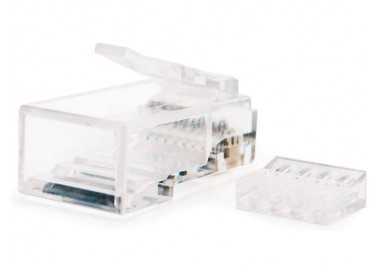 Conector nanocable rj45 8 hilos categoria 6