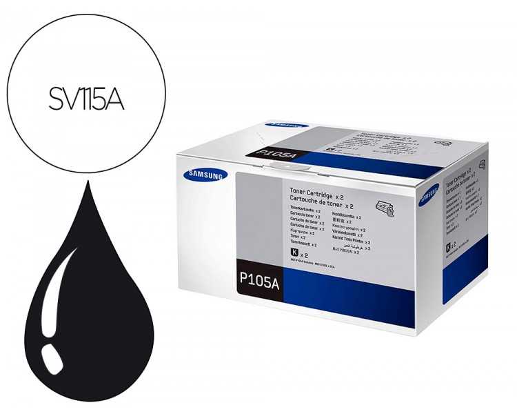 Toner hp-samsung laser sv115a multifunctions monochromes mlt-p1052a negro 5000 paginas pack 2 unidades