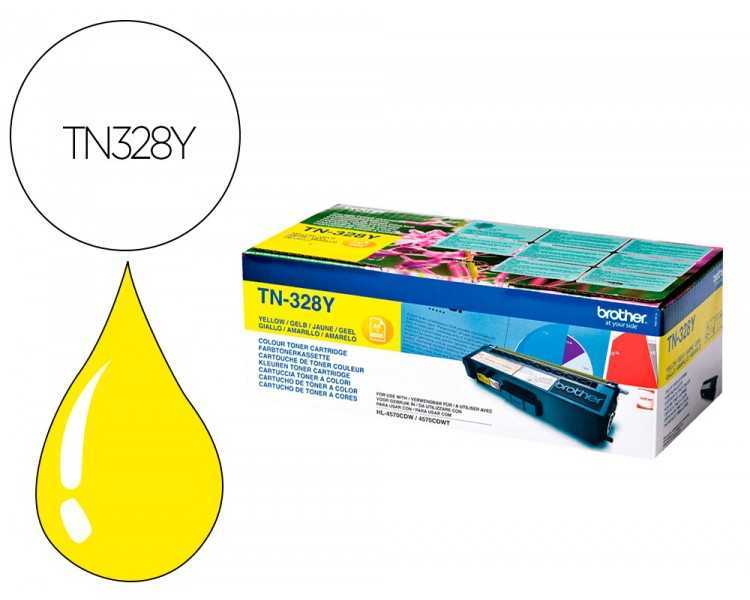 Toner brother laser tn328y amarillo alta capacidad 6000 paginas
