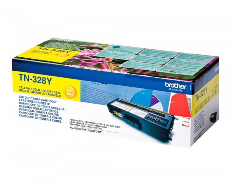 Toner brother laser tn328y amarillo alta capacidad 6000 paginas