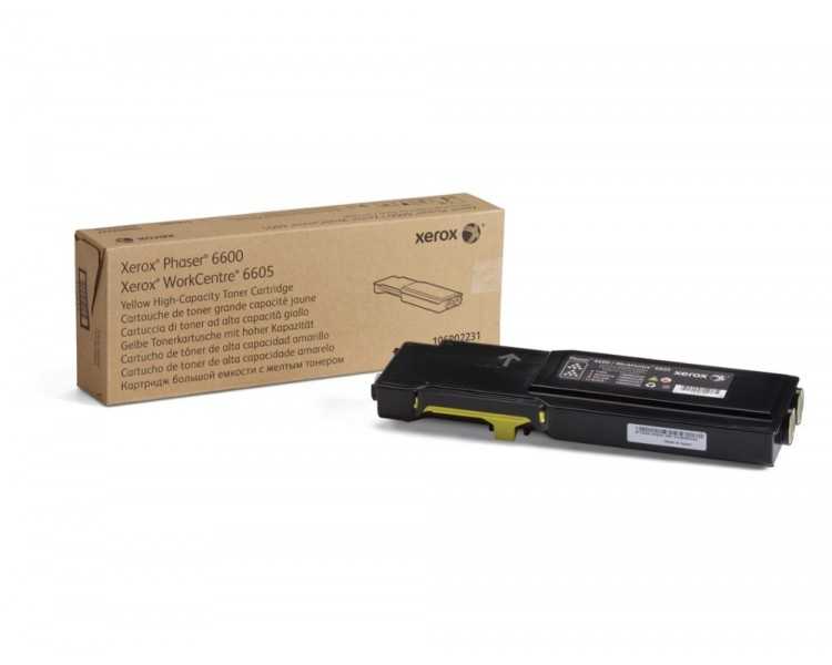 Tinta solida xerox phaser 6600 workcentre / 6605 amarillo 6000 paginas