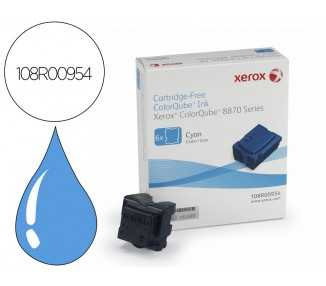 Tinta solida xerox 8870 / 8880 cian 17300 paginas pack de 6 unidades