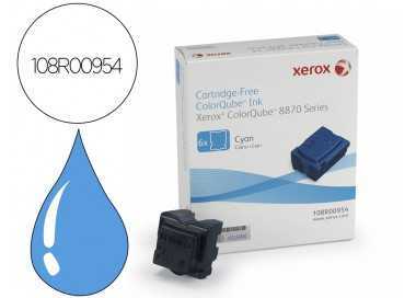 Tinta solida xerox 8870 / 8880 cian 17300 paginas pack de 6 unidades