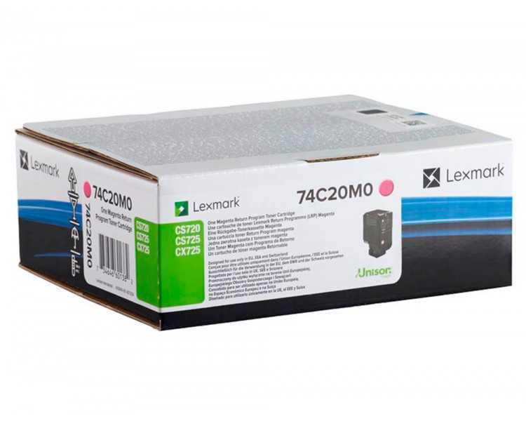 Toner lexmark laser 74c20m0 cx725de / cs720de / cs725de magenta 3000 paginas