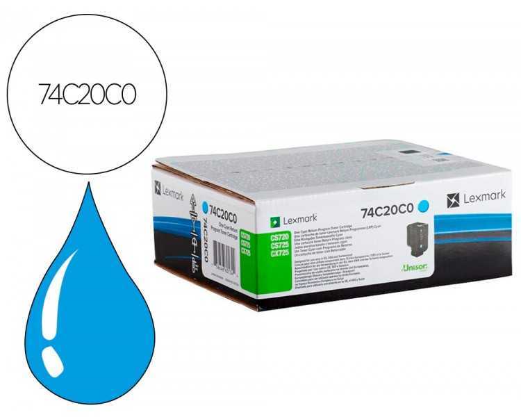 Toner lexmark laser 74c20c0 cx725de / cs720d e/ cs725de cian 3000 paginas